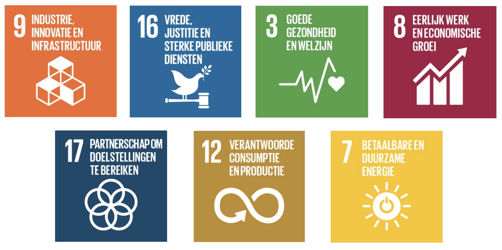 De Sustainable Development Goals waar RINIS zich op richt.
